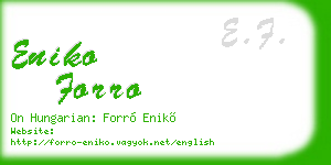 eniko forro business card